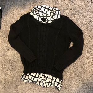 Black and white layered sweater